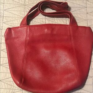 Red Leather Tote Bag